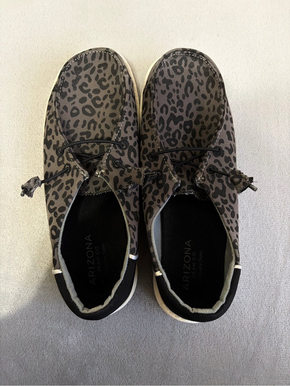 Arizona Jean Company Leopard Print Slip-On Sneakers - Gray/Black